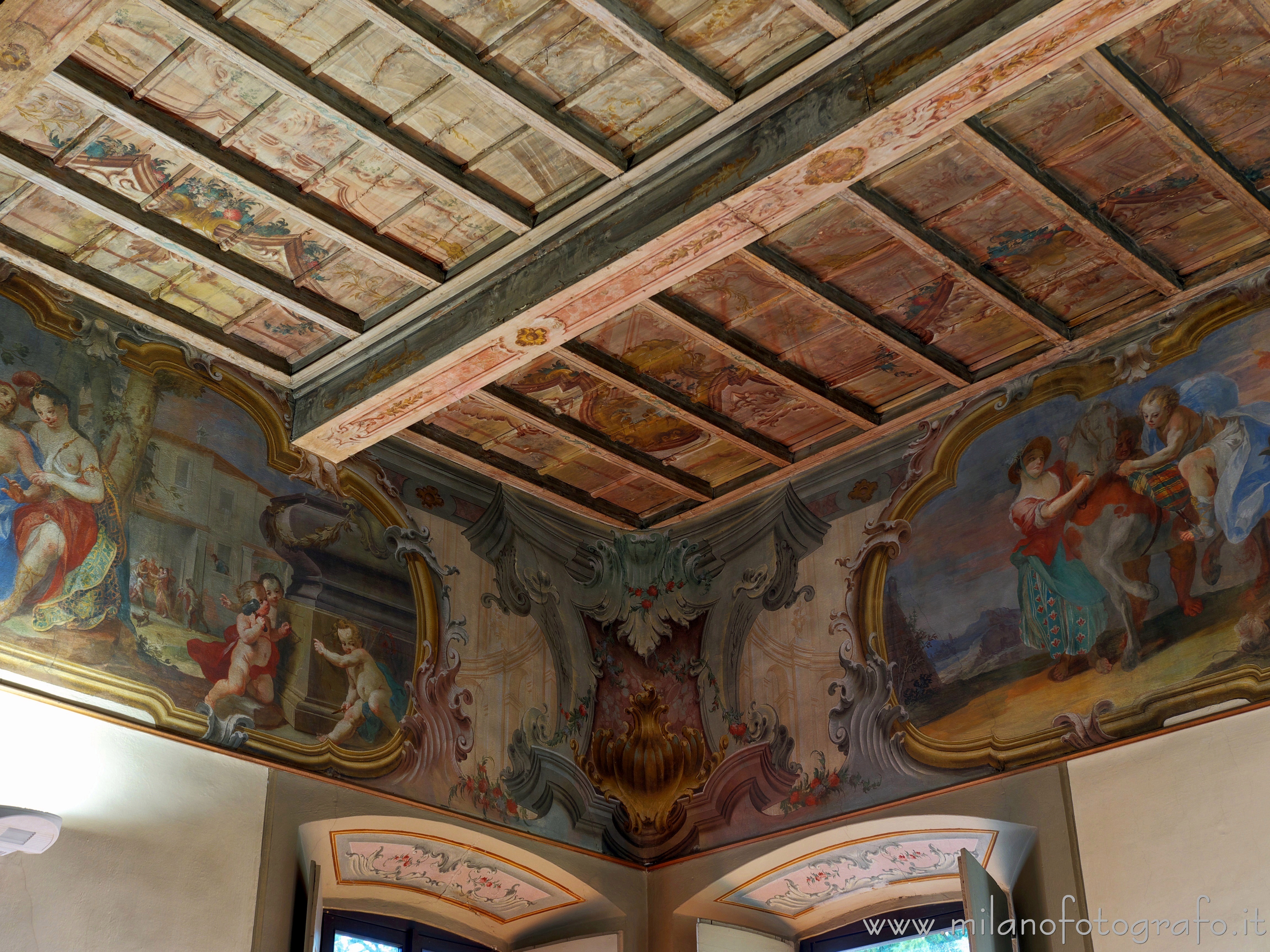 Vimercate (Monza e Brianza, Italy) - Frescoes in the hall of Angelica and Medoro of Trotti Palace